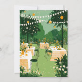 太陽の光が降り注ぐガーデンでの卒業パーティー 招待状 (正面)