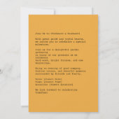 太陽の光が降り注ぐガーデンでの卒業パーティー 招待状 (裏面)