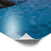 太陽の光で雪の松の森に沈む夕日 フォトプリント            (角)