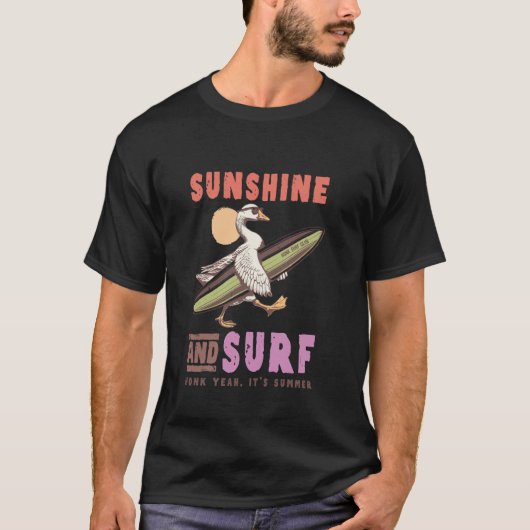 太陽の光と波 サマーだね! Tシャツ (正面)