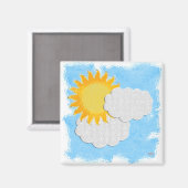 太陽の光と雲のアニメーション マグネット (正面/裏面)