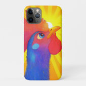 太陽の光に包まれたカラフルな雄鶏 Case-Mate iPhoneケース (裏)