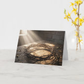 太陽の光に照らされたイースターの茨の冠 カード (黄色い花)