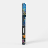 太陽の光に照らされた熱帯の水中サンゴ礁 iPhone 16ケース (右側面)