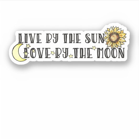 太陽の光に照らされて月の光に囲まれて暮らす シール (正面)