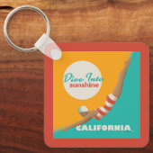 太陽の光に飛び込む |カリフォルニア キーホルダー (正面)