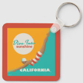 太陽の光に飛び込む |カリフォルニア キーホルダー (裏面)