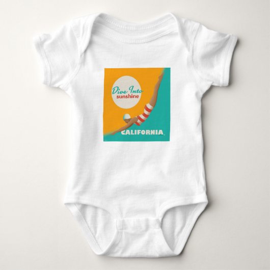 太陽の光に飛び込む |カリフォルニア ベビーボディスーツ (正面)
