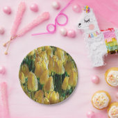 太陽の光のような黄色のチューリップ ペーパープレート (パーティー)