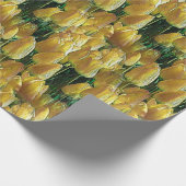 太陽の光のような黄色のチューリップ ラッピングペーパー (角)