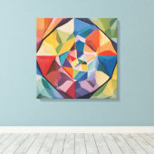 太陽の光のプリズムを表現した抽象画 キャンバスプリント (インサイチュ (ウッドフロア))