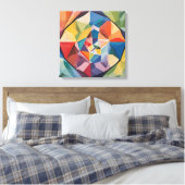 太陽の光のプリズムを表現した抽象画 キャンバスプリント (インサイチュ (寝室))