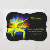 太陽の光の中のイルカ、あなたのテキストを追加 招待状 (正面)