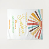 太陽の光の小さな赤ちゃんシャワー背景 タペストリー (正面(横))