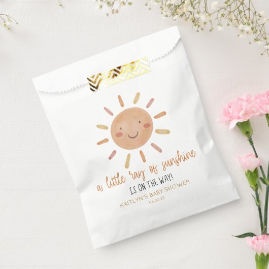 太陽の光の少し黄色い太陽の赤ちゃんシャワー フェイバーバッグ (封をした状態)