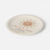 太陽の光の少し黄色い太陽の赤ちゃんシャワー ペーパープレート (アングル)