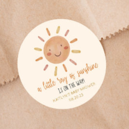 太陽の光の少し黄色い太陽の赤ちゃんシャワー ラウンドシール