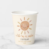 太陽の光の少し黄色い太陽の赤ちゃんシャワー 紙コップ (裏面)