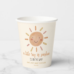 太陽の光の少し黄色い太陽の赤ちゃんシャワー 紙コップ