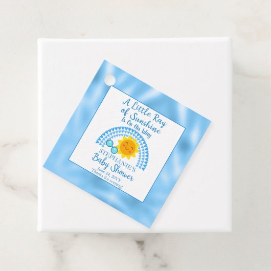 太陽の光の少年の赤ちゃんシャワー フェイバータグ (インサイチュ)