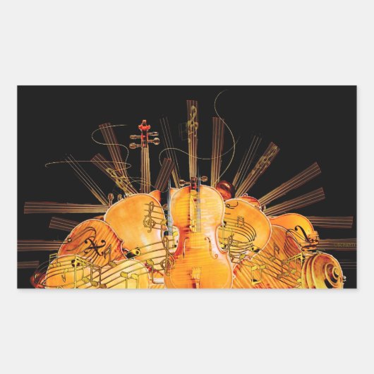 太陽の光の弦 長方形シール (正面)