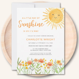 太陽の光の赤ちゃんシャワー 招待状
