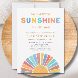 太陽の光の赤ちゃんシャワー 招待状