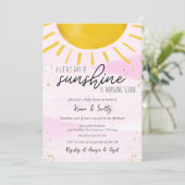 太陽の光の赤ちゃん女の子シャワー 招待状 (スタンド正面)