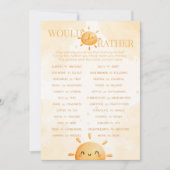 太陽の光は彼女はむしろ赤ちゃんシャワーのゲーム 招待状 (正面)