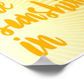 太陽の光をオレンジ色の日光に当てる ポスター (角)