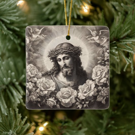 太陽の光を持つイエス セラミックオーナメント (ツリー)