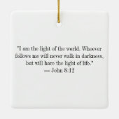 太陽の光を持つイエス セラミックオーナメント (裏面)