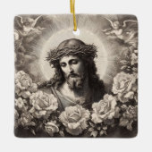 太陽の光を持つイエス セラミックオーナメント (正面)