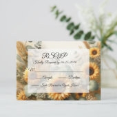 太陽の光を浴びた夏のひまわりが咲き誇る 出欠カード (スタンド正面)