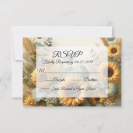 太陽の光を浴びた夏のひまわりが咲き誇る 出欠カード