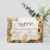 太陽の光を浴びた夏のひまわりが咲き誇る 出欠カード (スタンド正面)