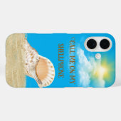 太陽の光を浴びて砂の中に押し寄せる Case-Mate iPhoneケース (裏面 (横))