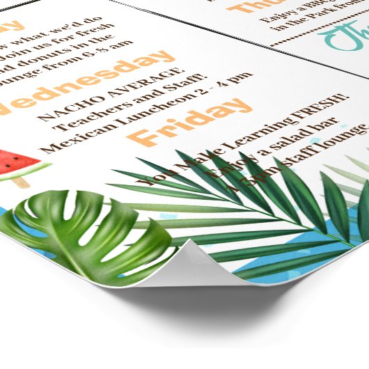 太陽の光を浴びる先生感謝の週の旅程 ポスター (角)