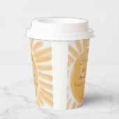 太陽の光線が差し込むイエロー ブライダルシャワー 紙コップ (右)