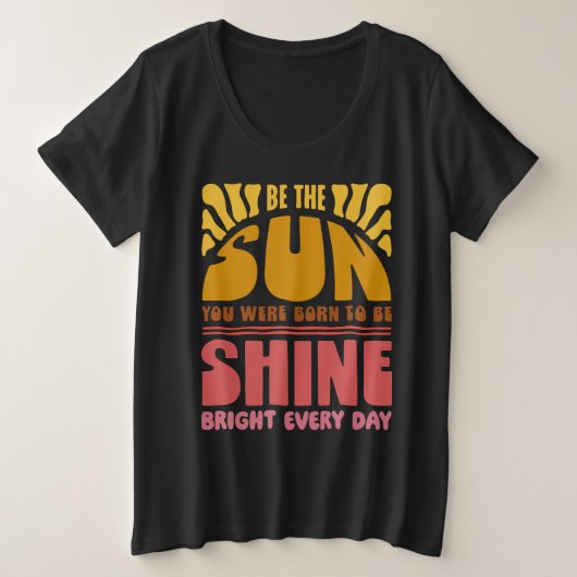 太陽の光 プラスサイズTシャツ (デザイン正面)