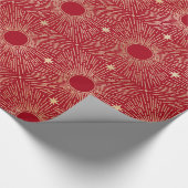 太陽の光,星,占星術の金ゴールド,赤,太陽 ラッピングペーパー (角)