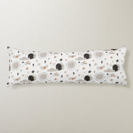 太陽の光、雲、月と星 ボディピロー