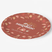 太陽の光 Boho Baby Shower | Boho Baby Shower ペーパープレート (アングル)