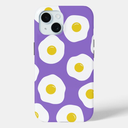 太陽の卵 パープル iPhone 15 カバー (裏面)