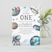 太陽の周りを初めての旅する宇宙飛行士の誕生日 招待状 (スタンド正面)