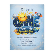 太陽の周りを初めての旅 お誕生日おめでとう！ スペース ファーストバースデー