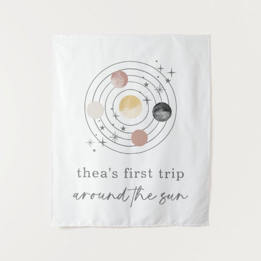 太陽の周りを初めての旅 スペース タペストリー (正面)