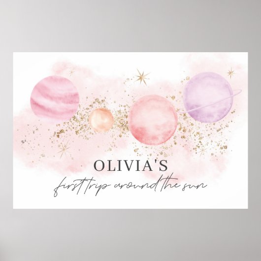 太陽の周りを初めての旅 バナー 背景 ポスター (正面)