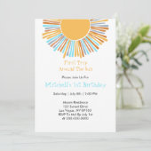 太陽の周りを初めての旅 レトロ ボヘミアンスタイルのサンシャイン 招待状 (スタンド正面)