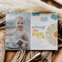 太陽の周りを初めての旅 誕生日招待状